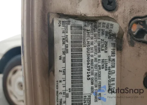 1992 Mercury Sable Gs from USA, damaged, VIN 1MELM50U5NG639165